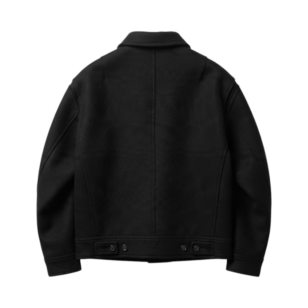 DRIES VAN NOTEN Giacca in Panno Nero con Dettagli Eleganti