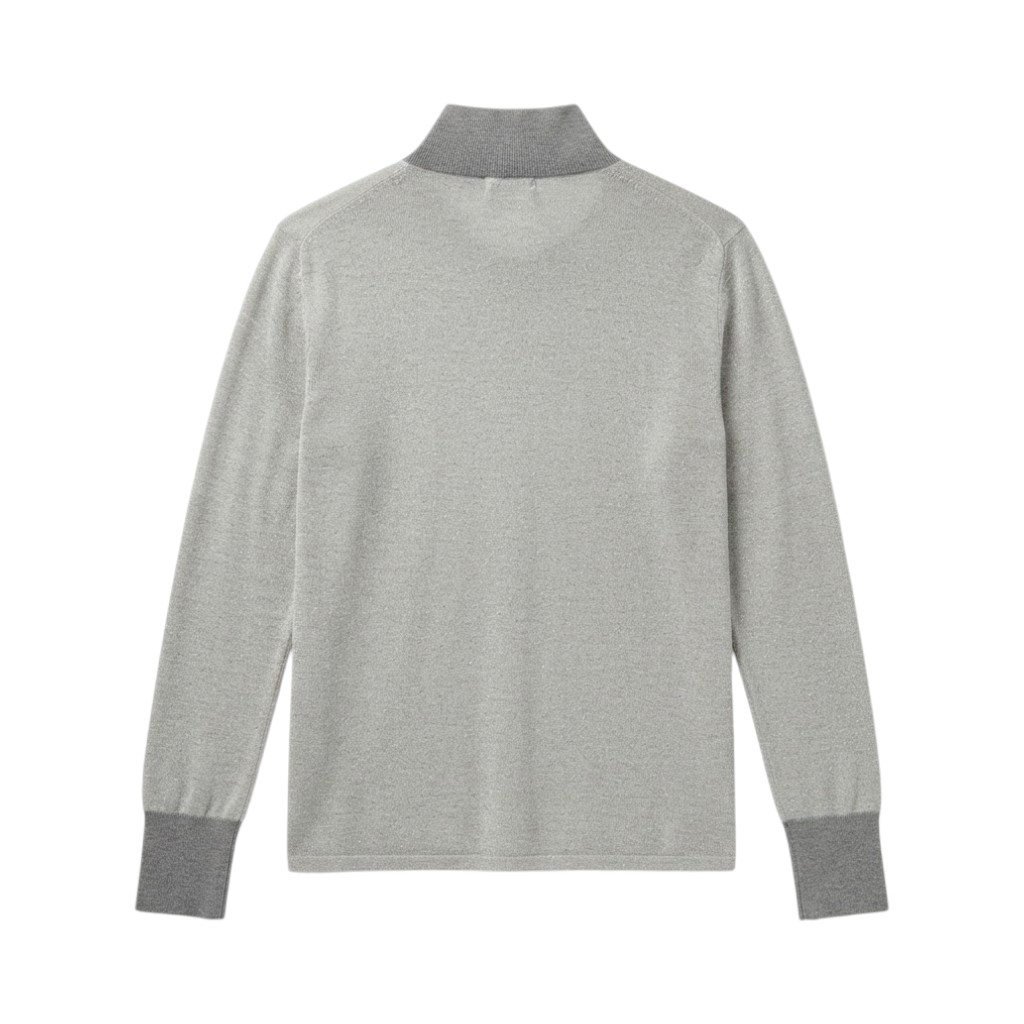 Purotatto Maglia Donna Collo Alto Grigio Perla