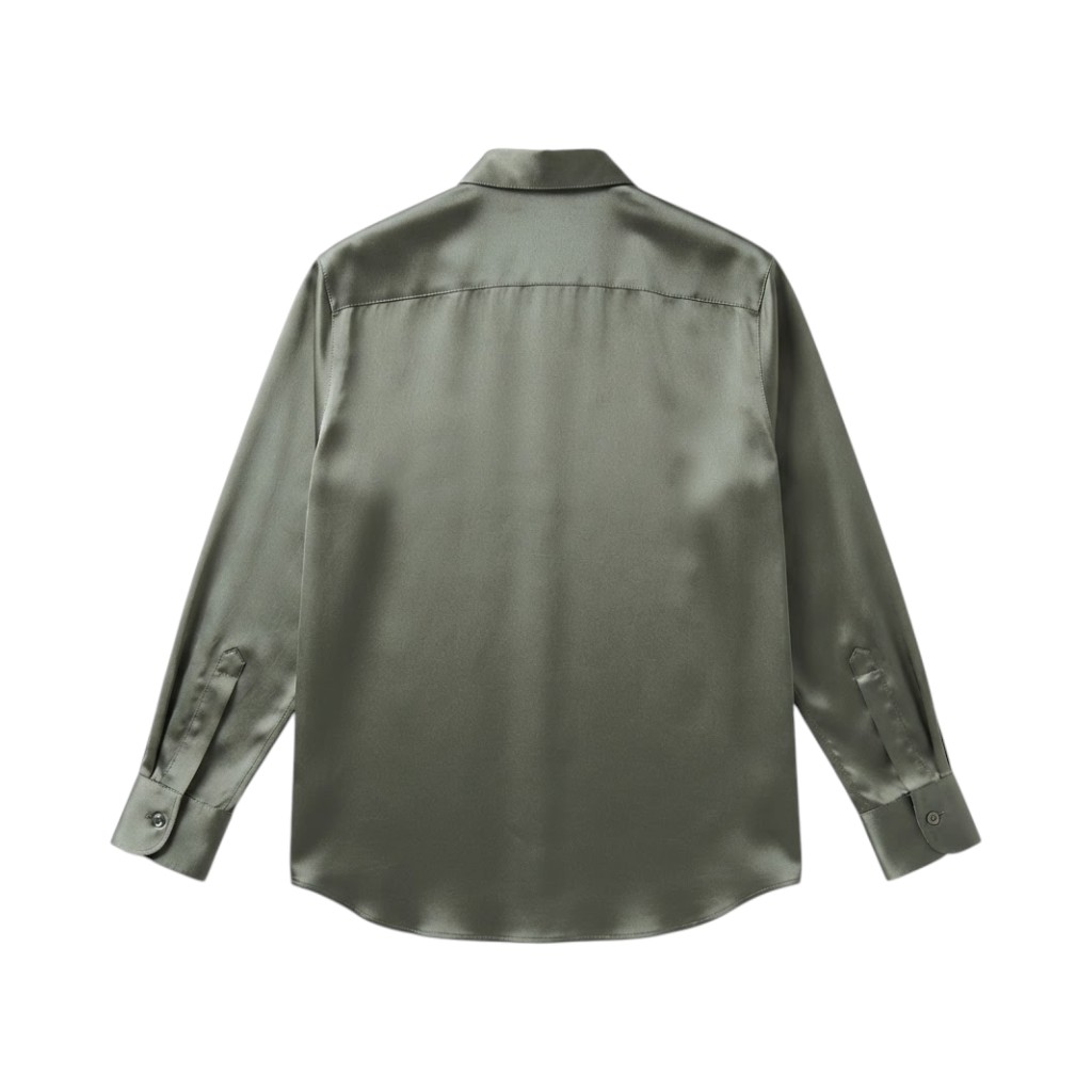 Purotatto Camicia Donna in Seta Verde Agave
