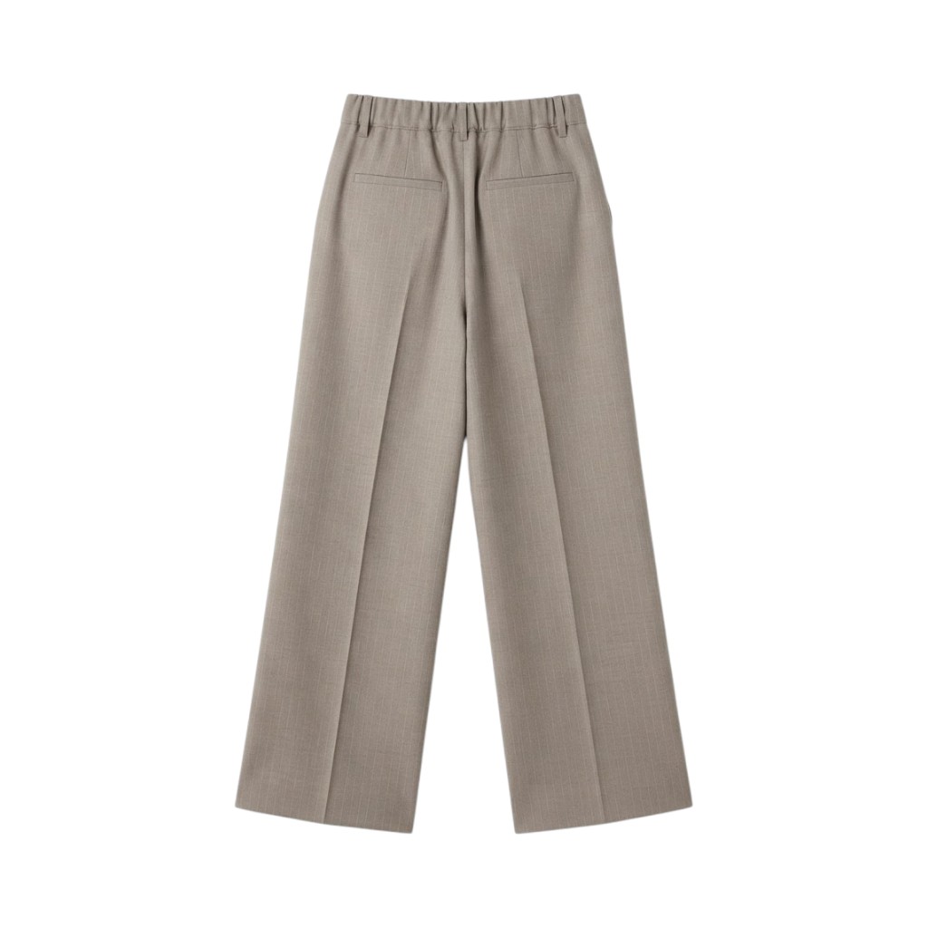 Purotatto Pantaloni Donna in Lana Elasticizzata Tortora