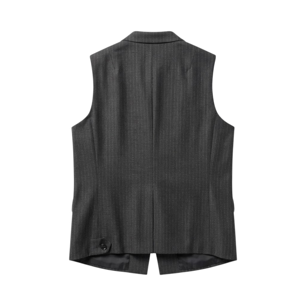 Purotatto Gilet Donna in Lana Grigia Gessata