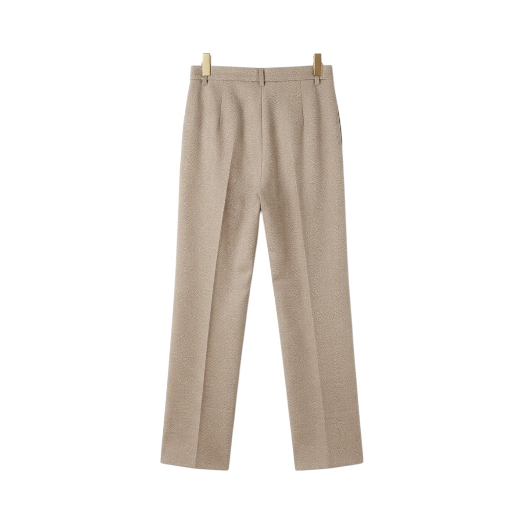 Purotatto Pantaloni Donna in Tessuto Chevron Tortora