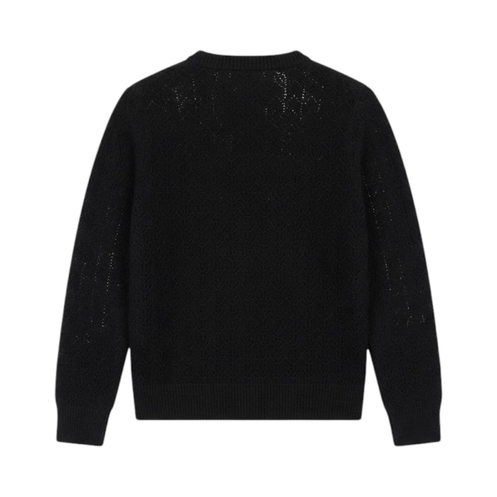 Purotatto Maglia Donna in Lana Intrecciata Nera