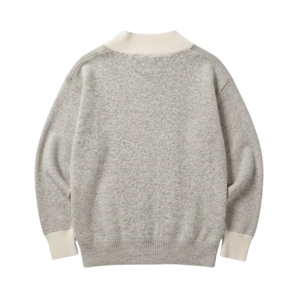 Purotatto Maglione Donna in Cashmere Grigio con Scollo a V