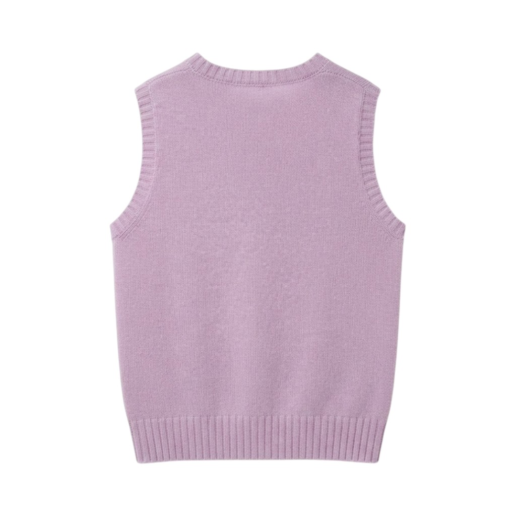 Purotatto Gilet Donna in Maglia Glicine