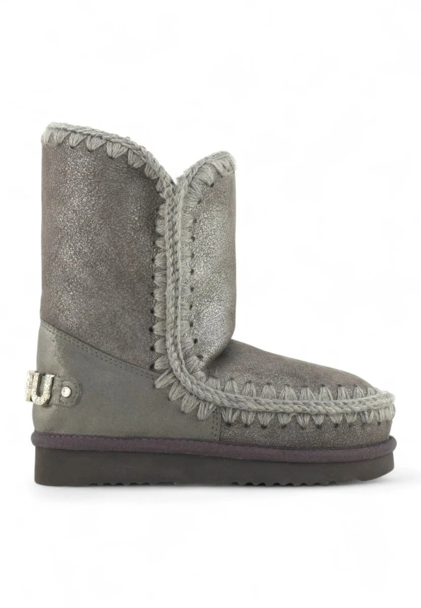 Mou Eskimo Stivaletti Donna Silver in Suede con Cuciture – 101036B-DUIRO