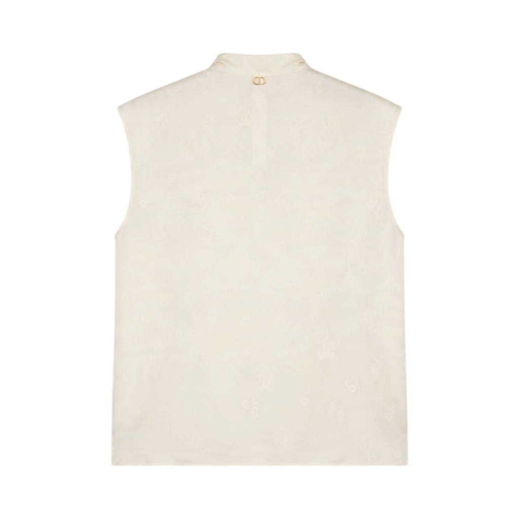 Twinset Maglia Donna in Seta Color Perla con Fiocco