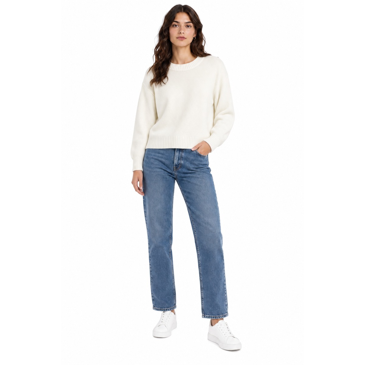 Mm Max Mara Sweaters In Bianco Lana Bianco