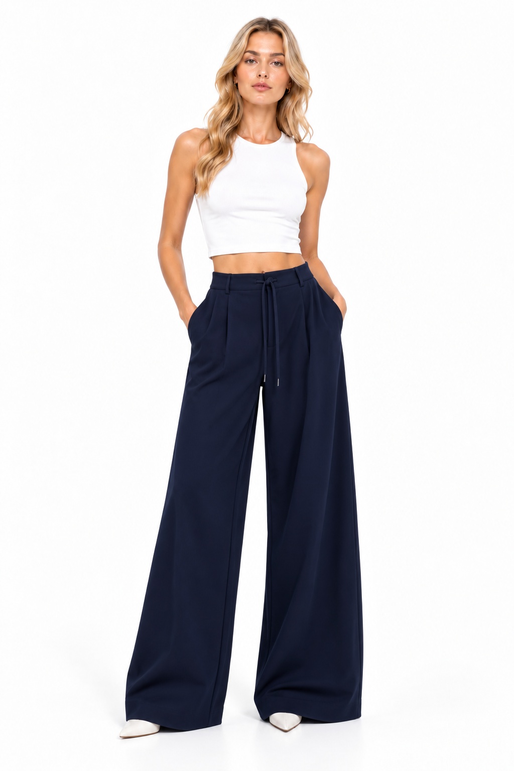 Mm Max Mara Trousers In Blu Navy Blu