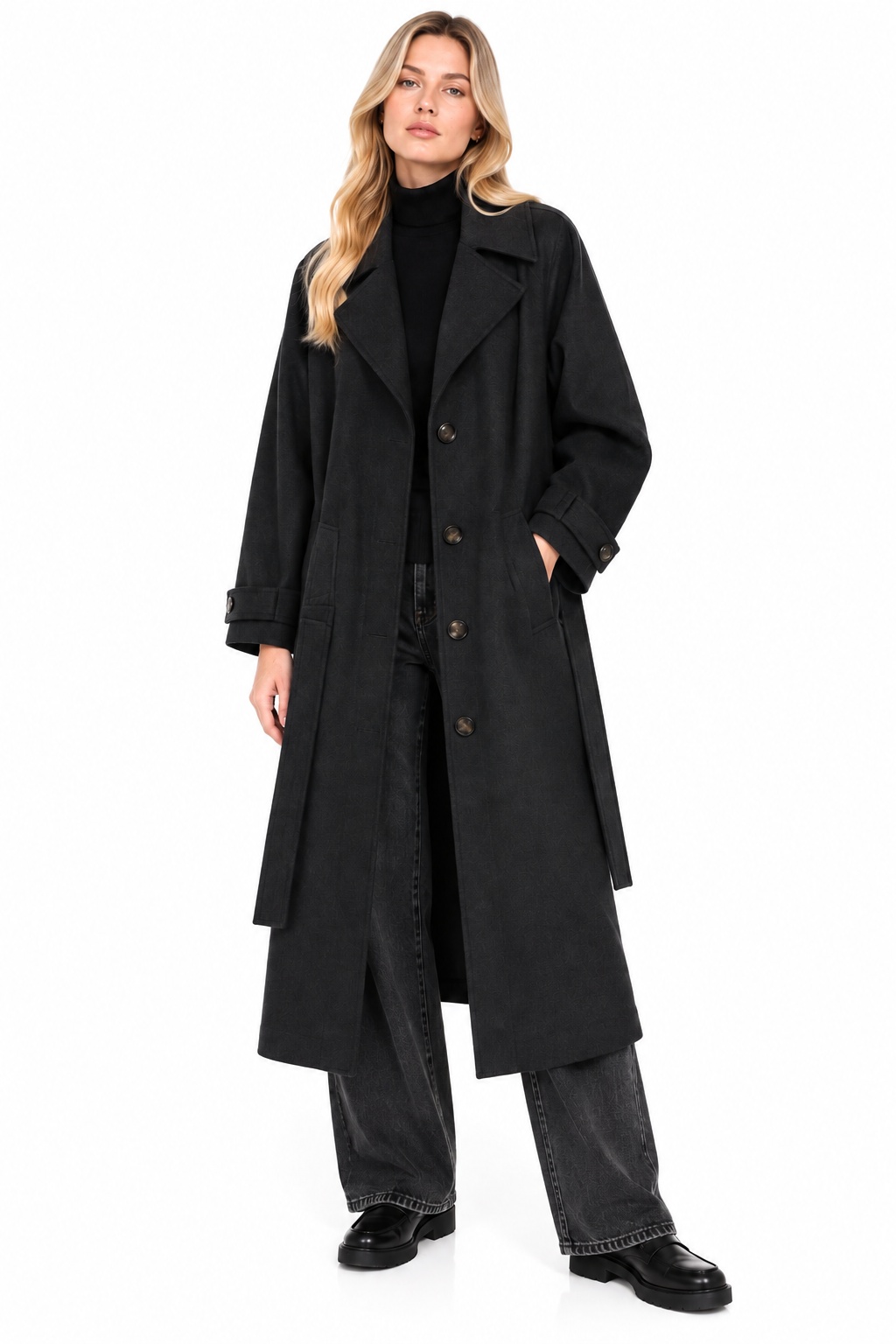 Mm Max Mara Coats In Grigio Scuro Grigio