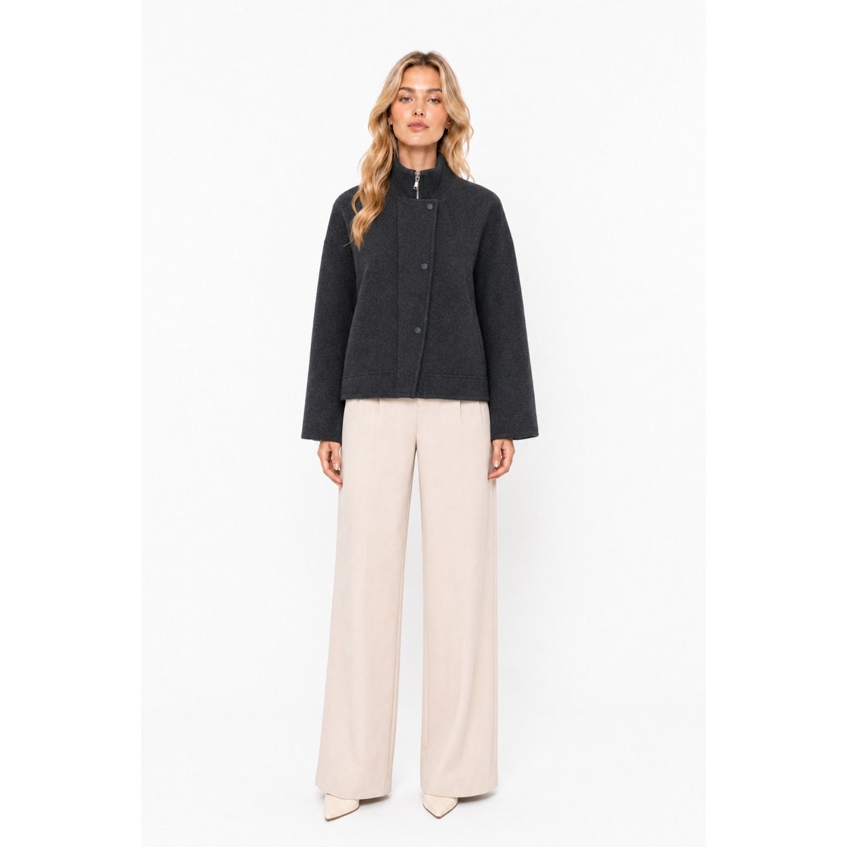 Mm Max Mara Coats In Antracite Grigio