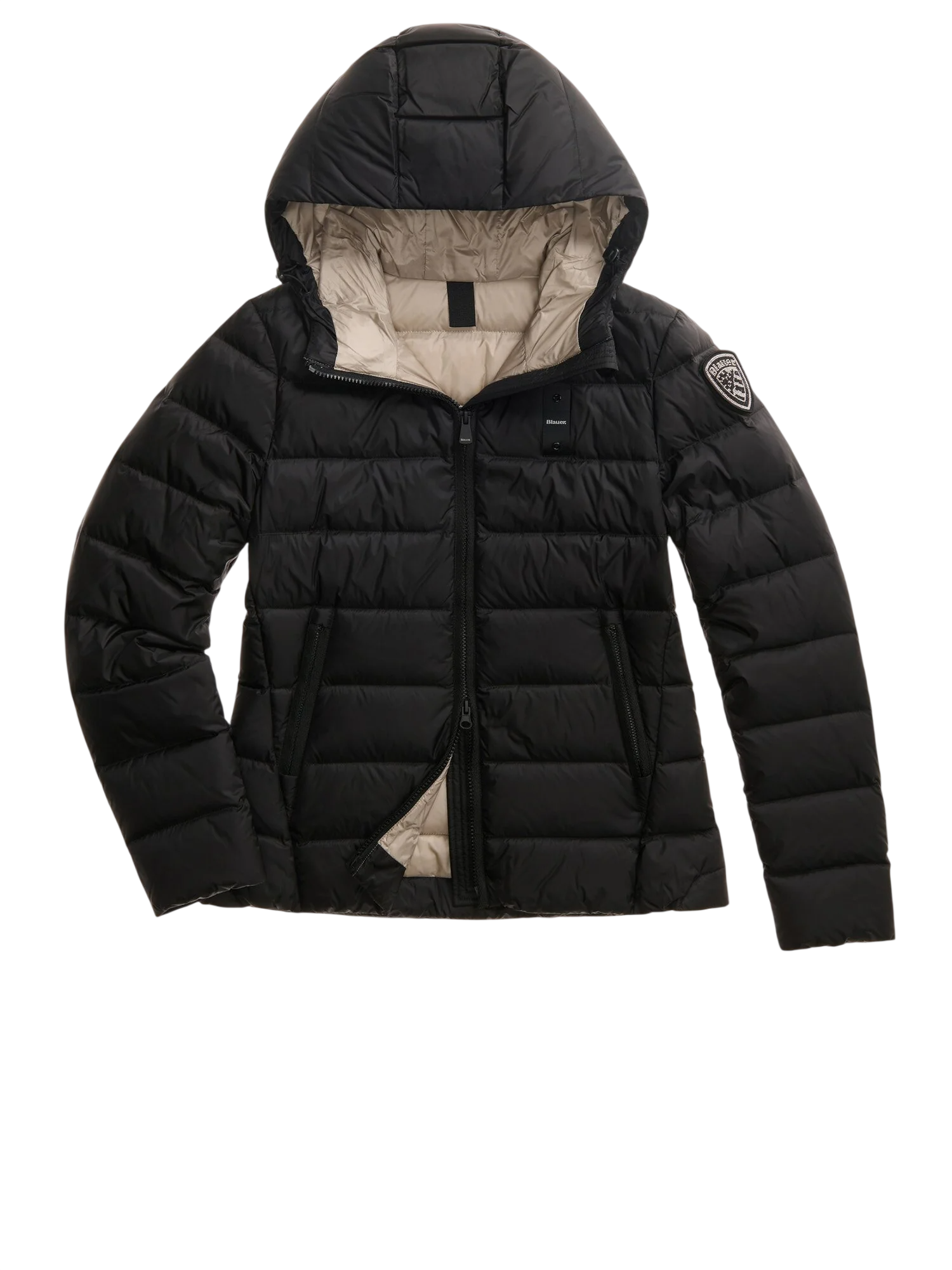 Blauer Vestes noires