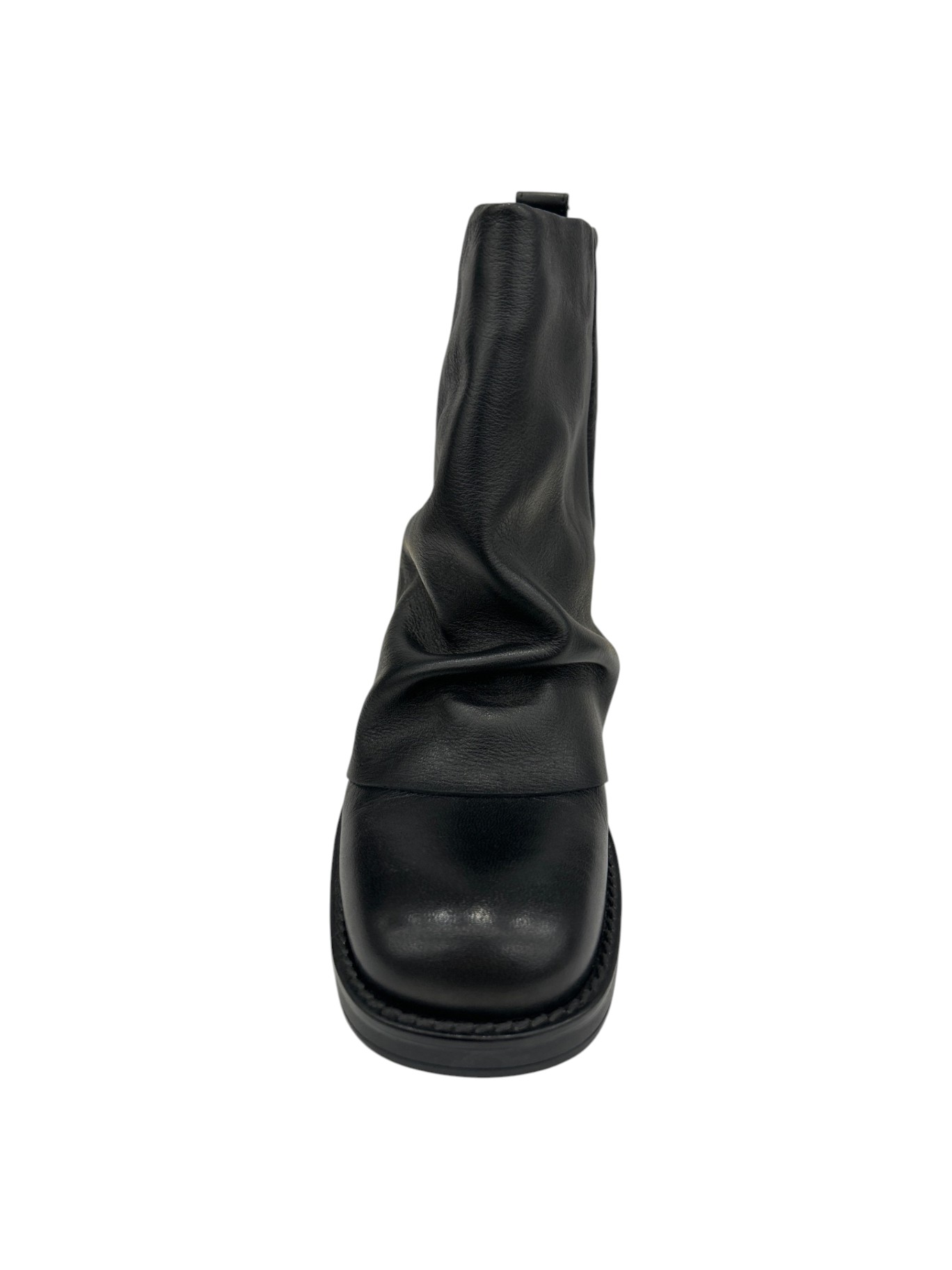 Quadra Stivaletti Donna in Pelle Nera con Dettagli Slouchy