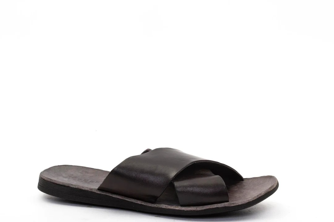 brador Brador Herren Sandalen in Vitello Testa di Moro mit Vintage Effekt, testa di moro scuri