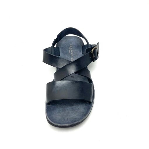 Brador Sandales pour hommes Cape de Tinto en cuir noir avec boucle anatomique et plantation