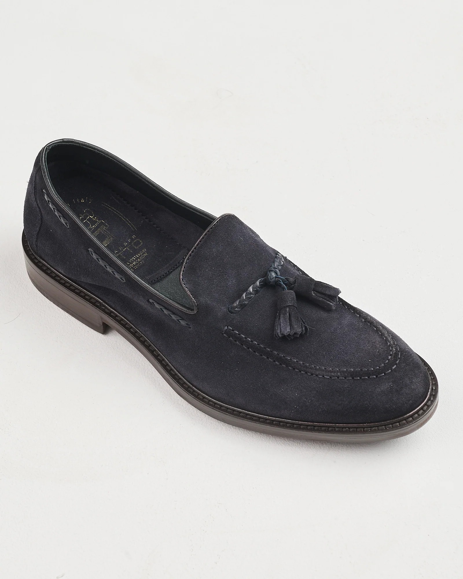 Alexander Hotto Mocassini Uomo Blu in Pelle Martellata – 68034MARTELLATO-BLU