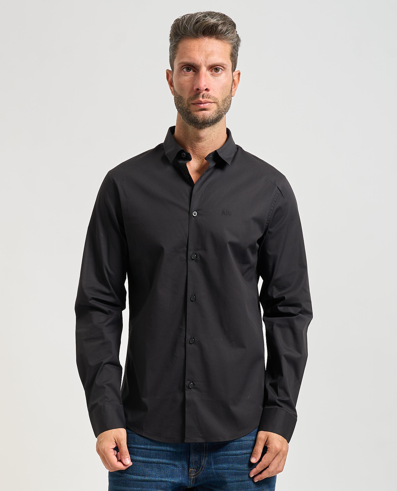 Armani Exchange Men's Popeline Stretch Black,S