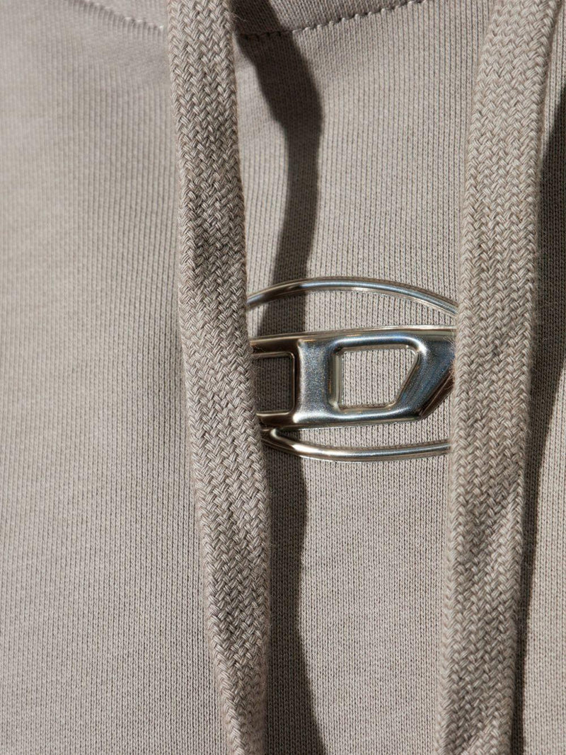 DIESEL Felpa Nero con Cappuccio e Dettagli Logo
