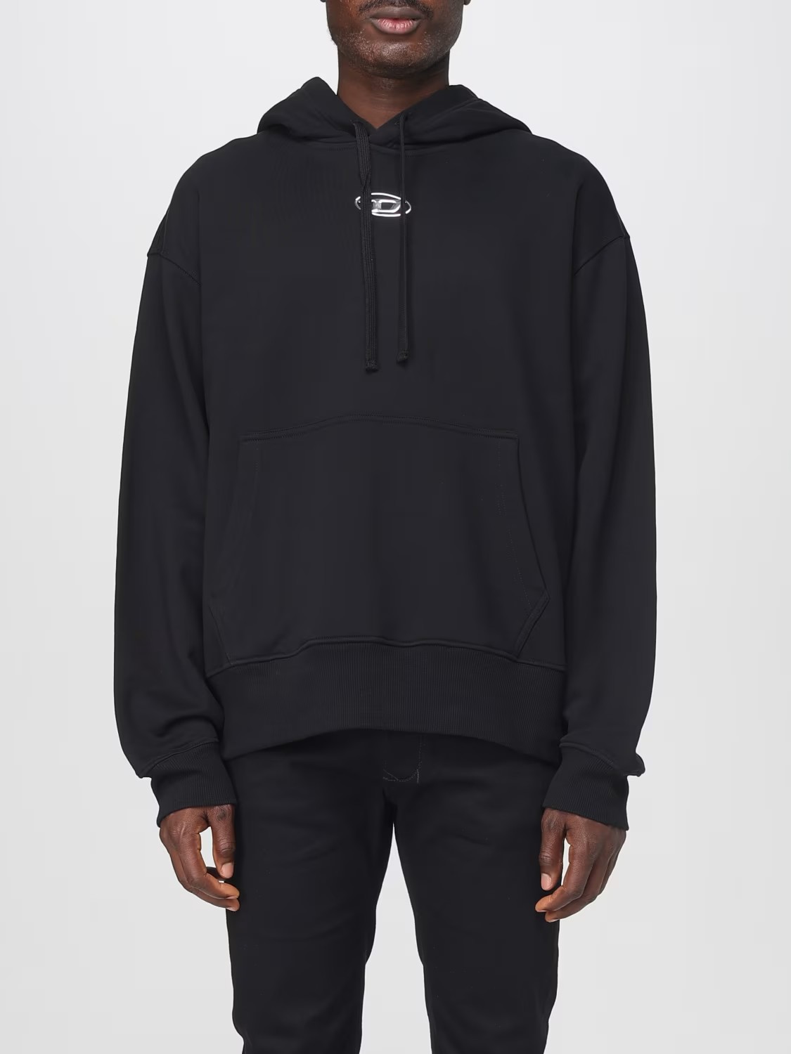 DIESEL Felpa Nero con Cappuccio e Dettagli Logo