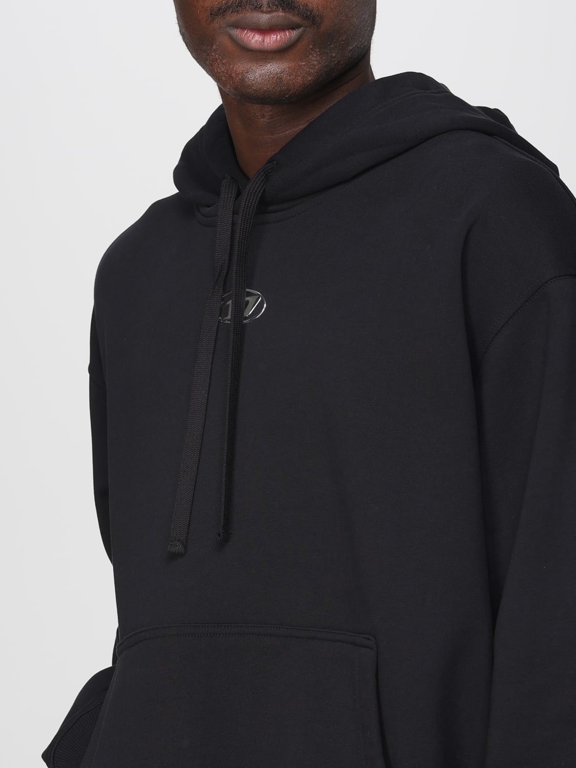 DIESEL Felpa Nero con Cappuccio e Dettagli Logo