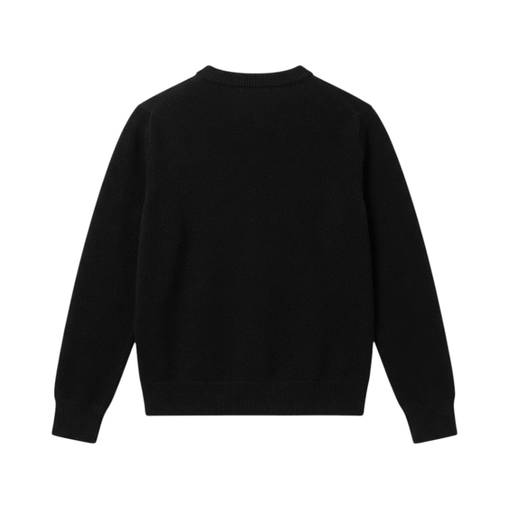 Diesel Maglia in Lana con Logo Ricamato Nero