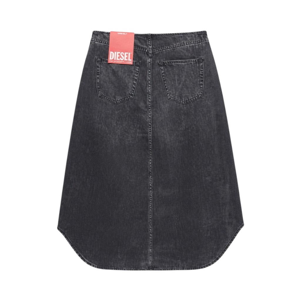 Diesel Gonna Donna in Denim Nero Effetto Sfumato