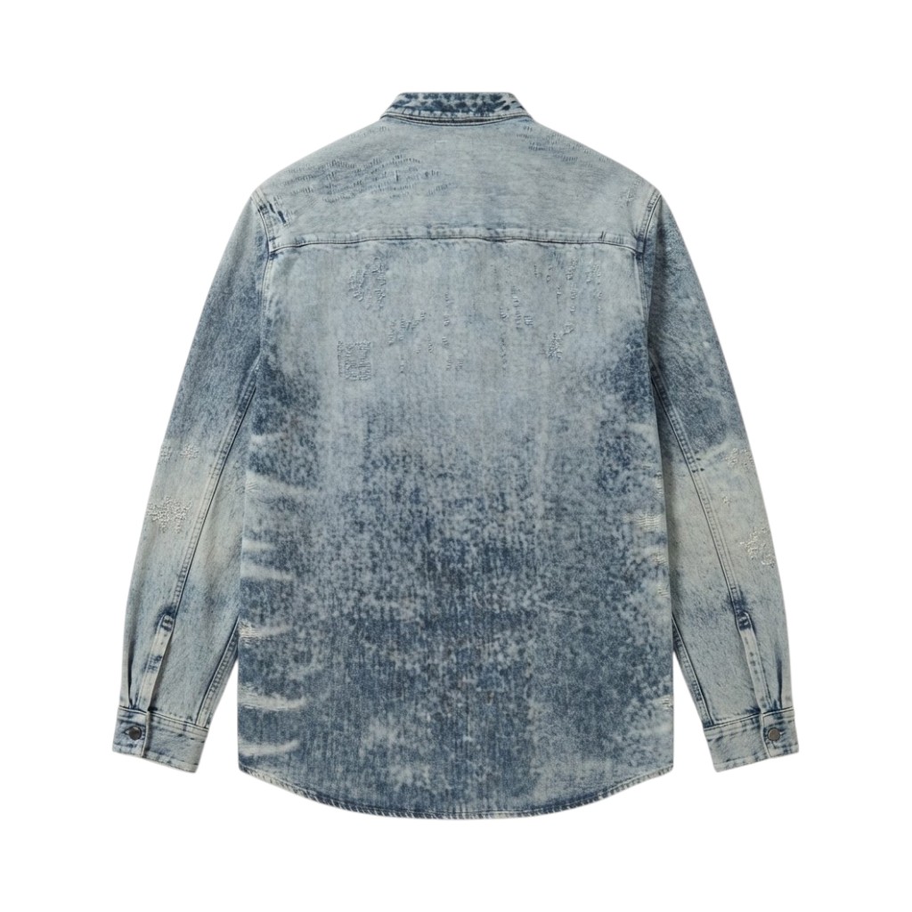 DIESEL Giacca in Denim Chiaro con Dettagli Distressati