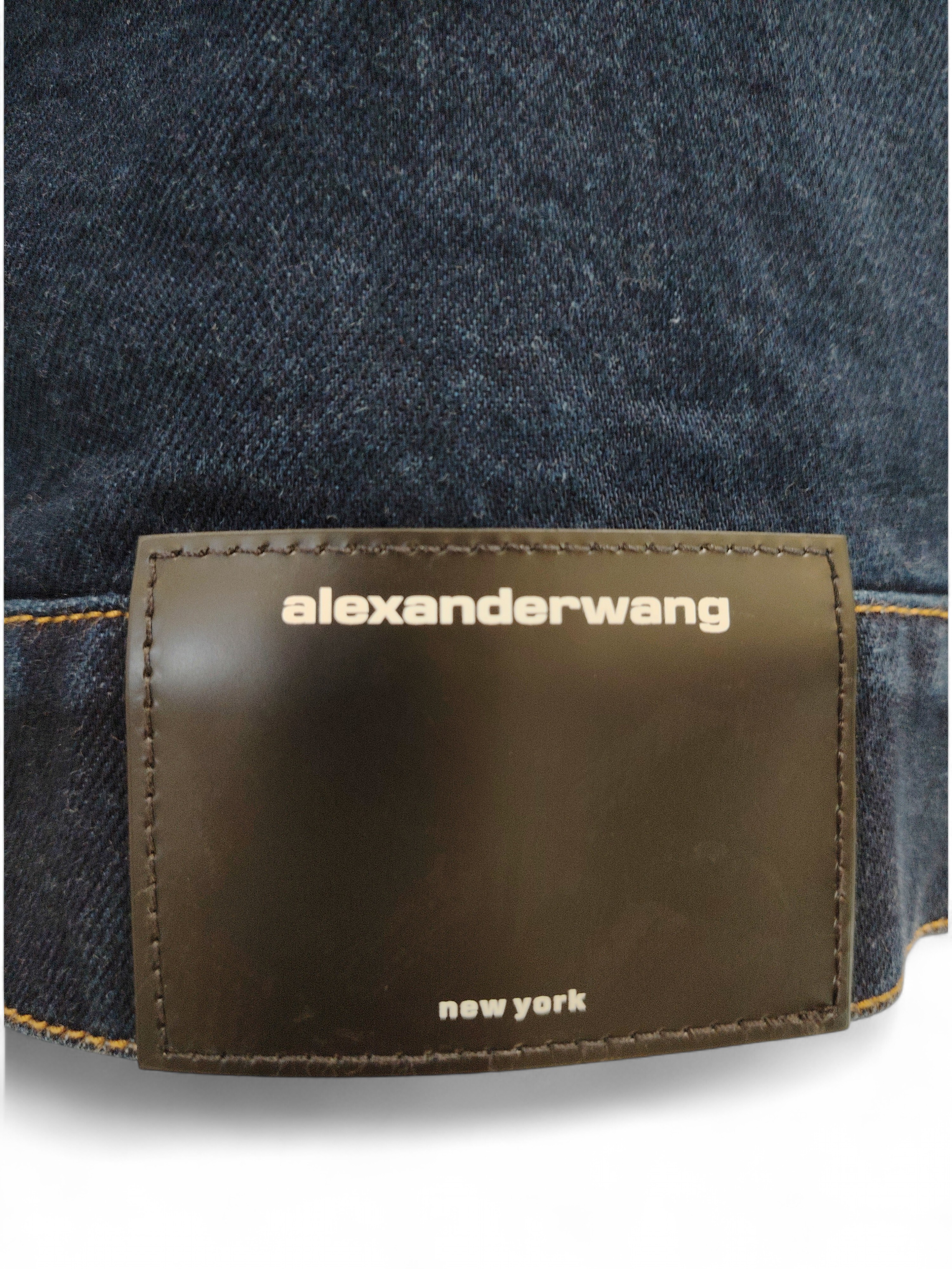 Alexander Wang Giacca Jeans Donna con Polsini Cristallo Blu