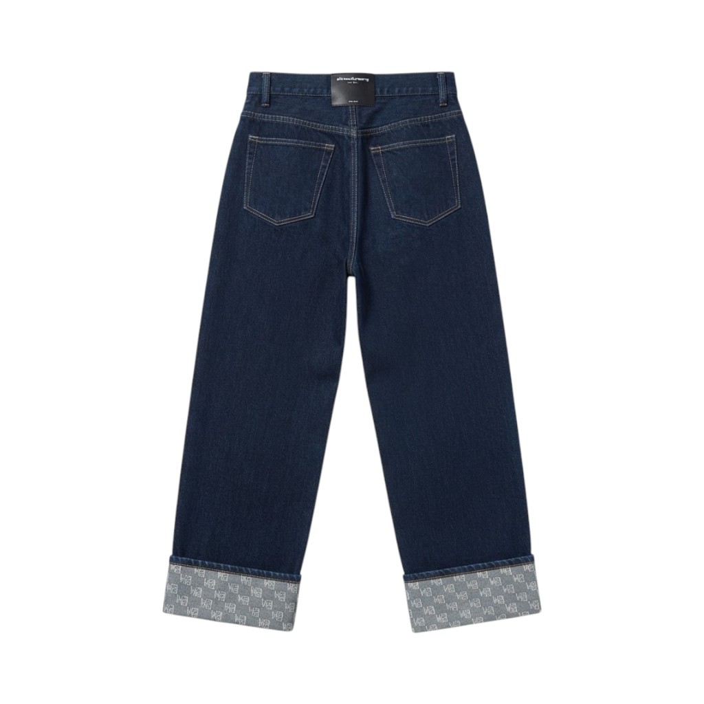 Alexander Wang Jeans Donna con Risvolto Monogram Blu