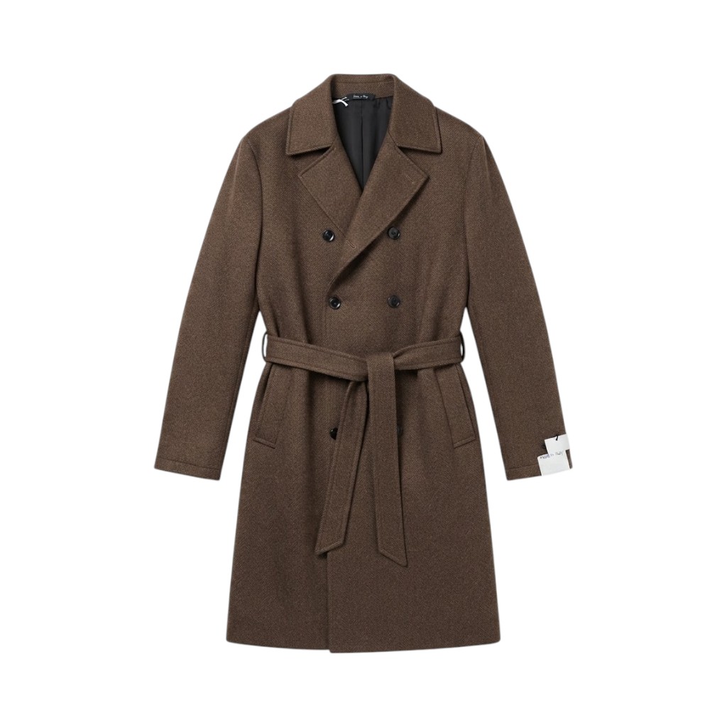 MAISON STUDIO APPAREL Giacca Cappotto Marrone in Tessuto Elegante