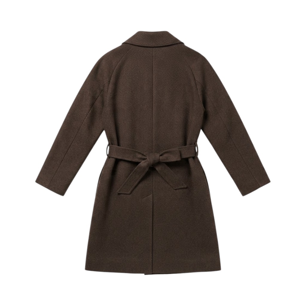 MAISON STUDIO APPAREL Giacca Cappotto Marrone in Tessuto Elegante