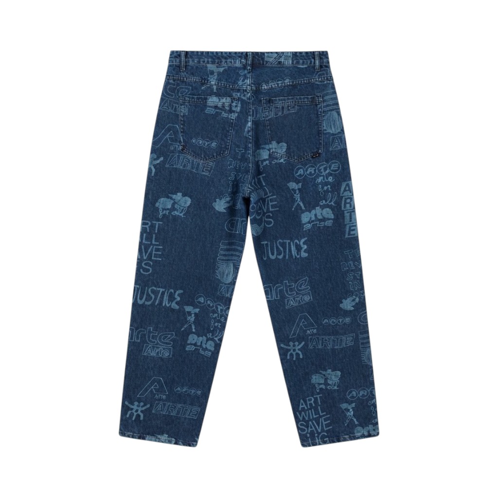 Arte Jeans Donna in Denim Blu con Stampa Grafica