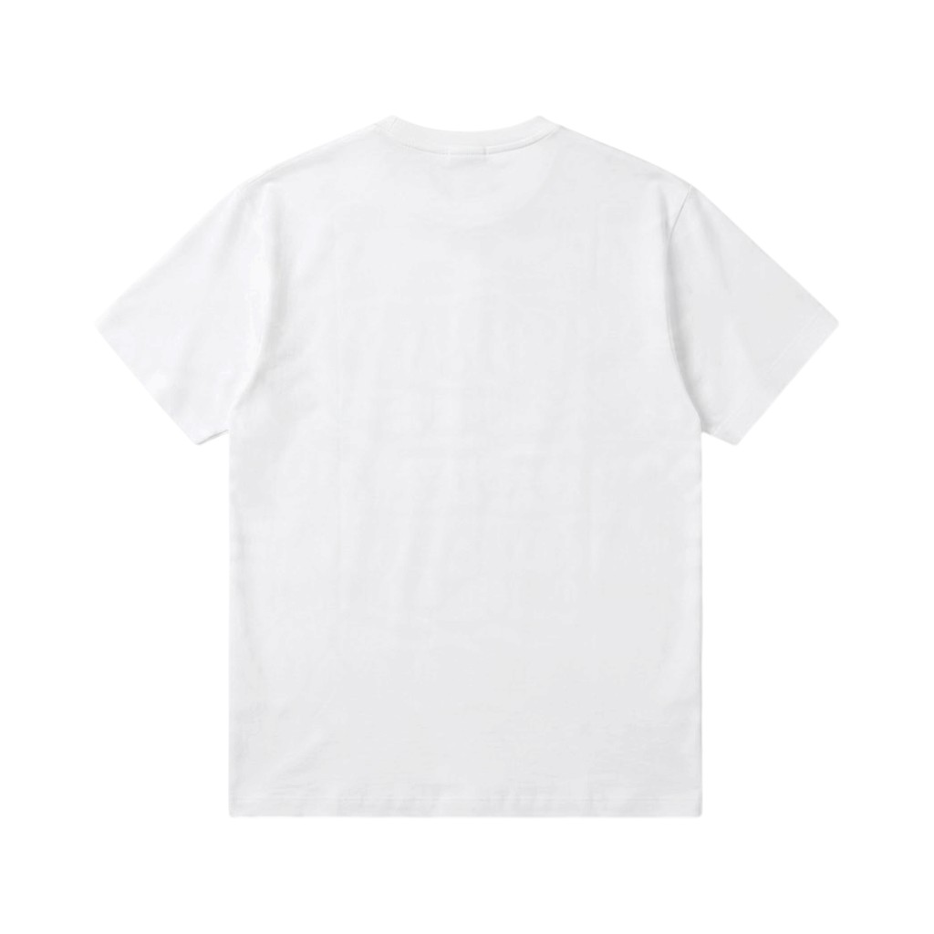 Comme des Garçons T-shirt Bianco con Ricamo Cuore Rosso