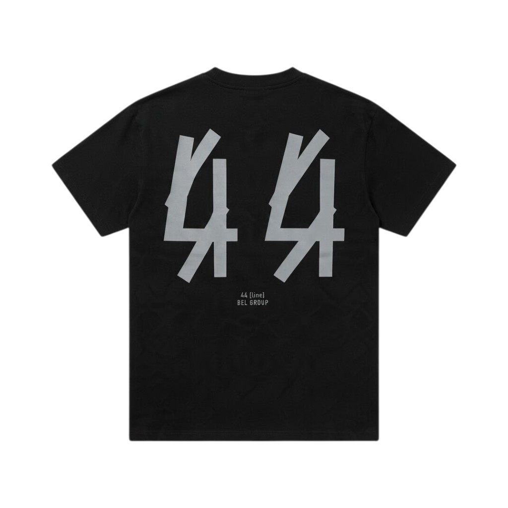 44 LABEL GROUP T-shirt Maglieria Nera con Dettagli Rossa