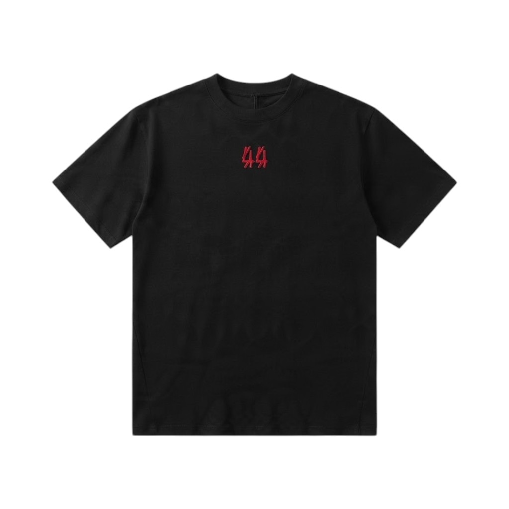 44 LABEL GROUP T-shirt Maglieria Nera con Dettagli Rossa