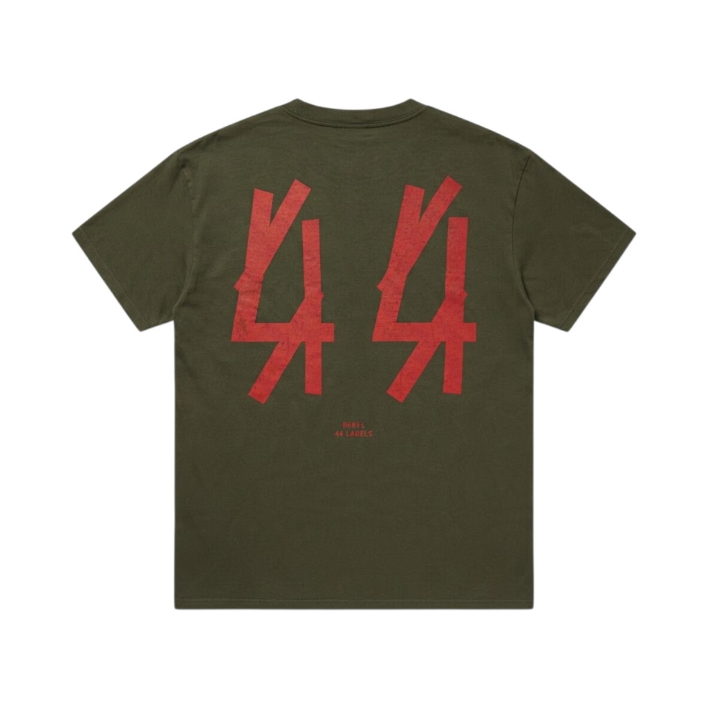 44 LABEL GROUP T-shirt Maglieria Verde con Dettagli Rossi