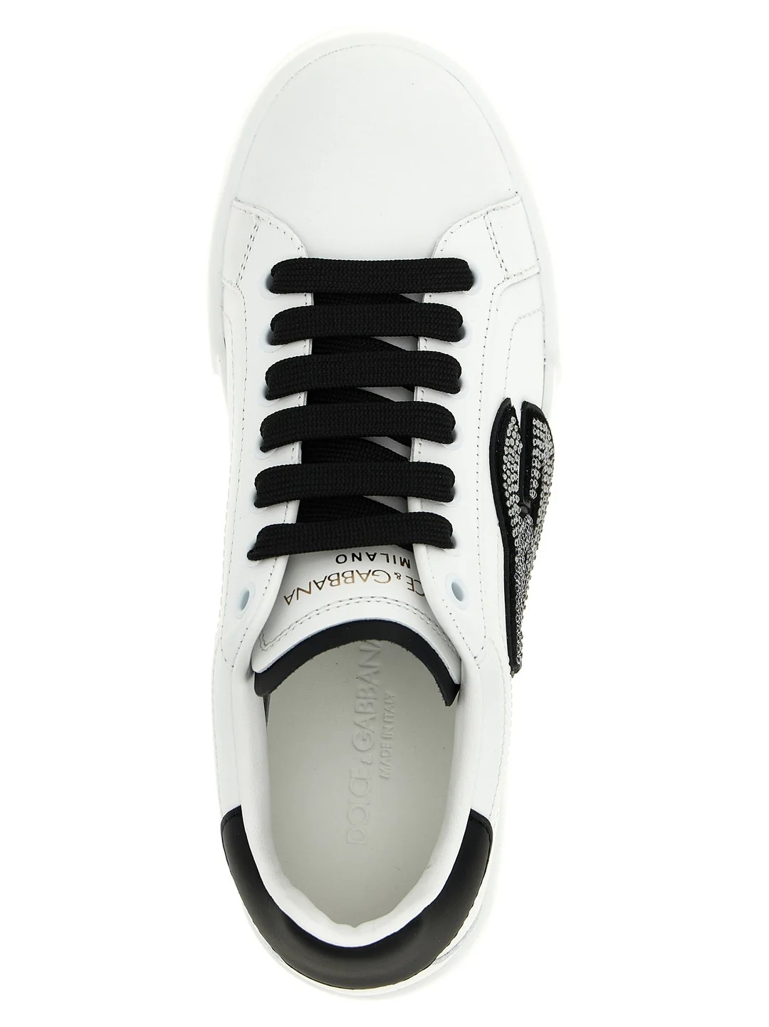 DOLCE & GABBANA Sneakers in Pelle Bianco con Dettaglio Logo