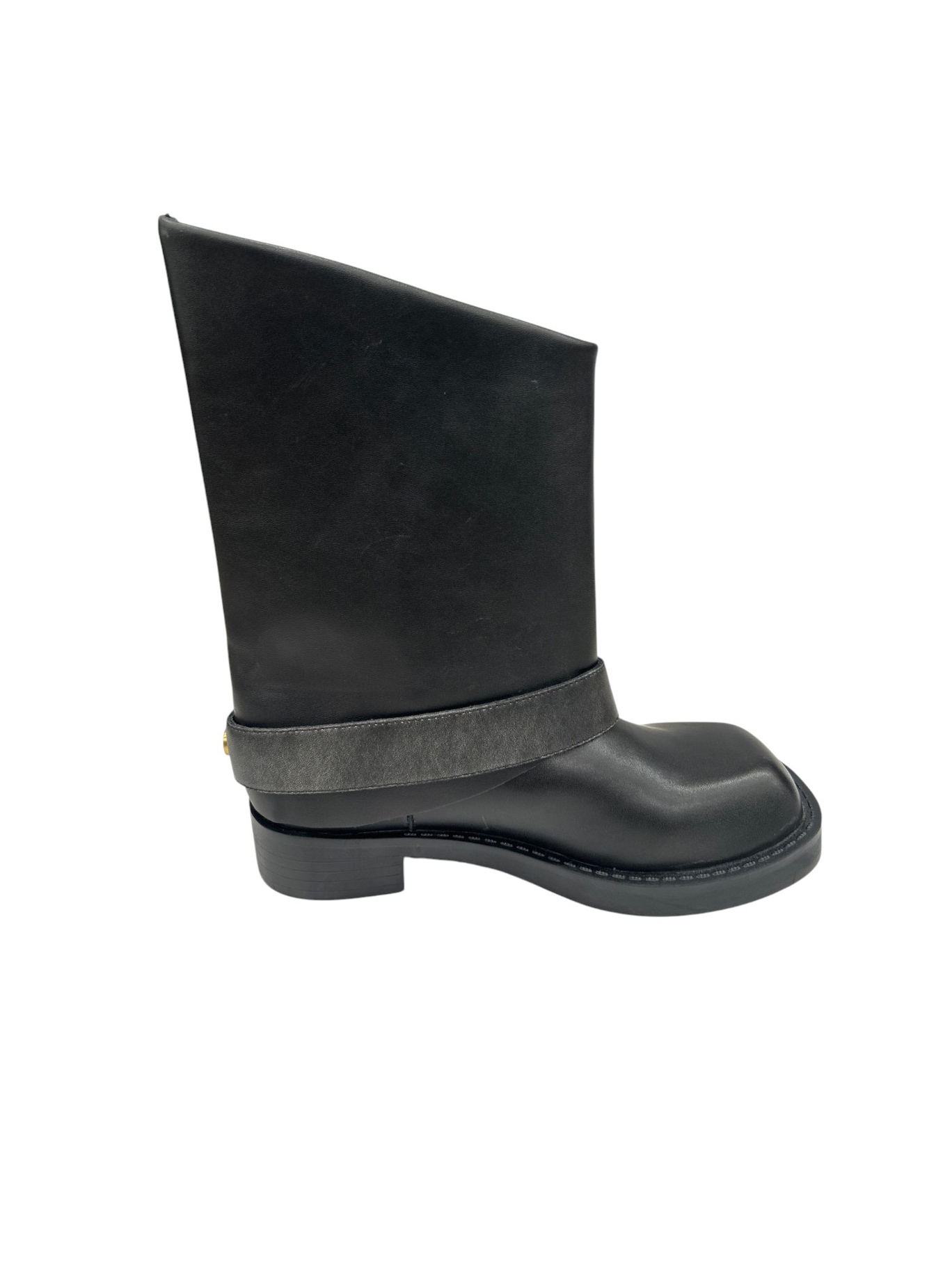 Steve Madden Stivaletti Donna in Pelle Nera con Cinturino e Fibbia