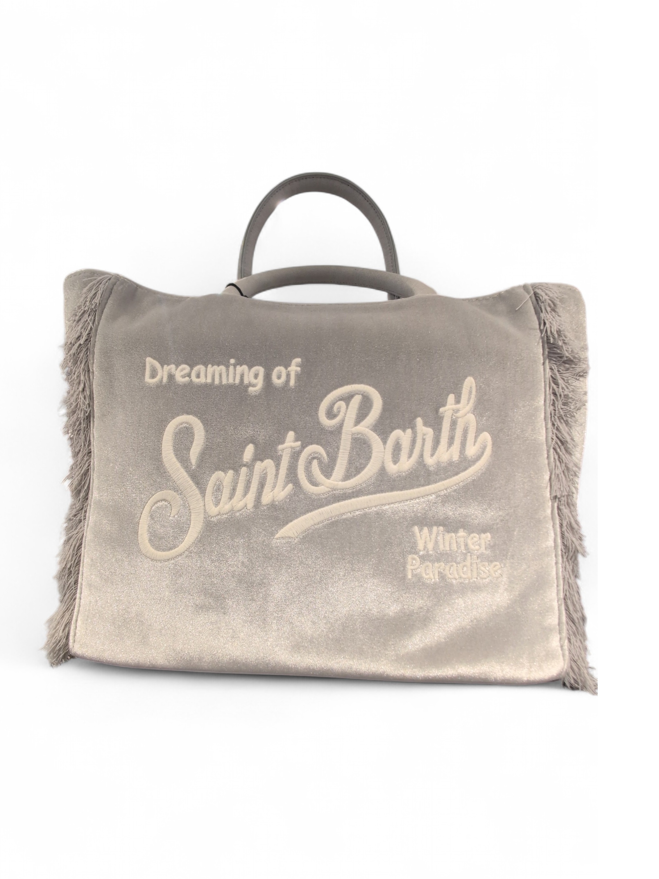 MC2 Saint Barth Borsa Donna con Frange in Velluto Fucsia