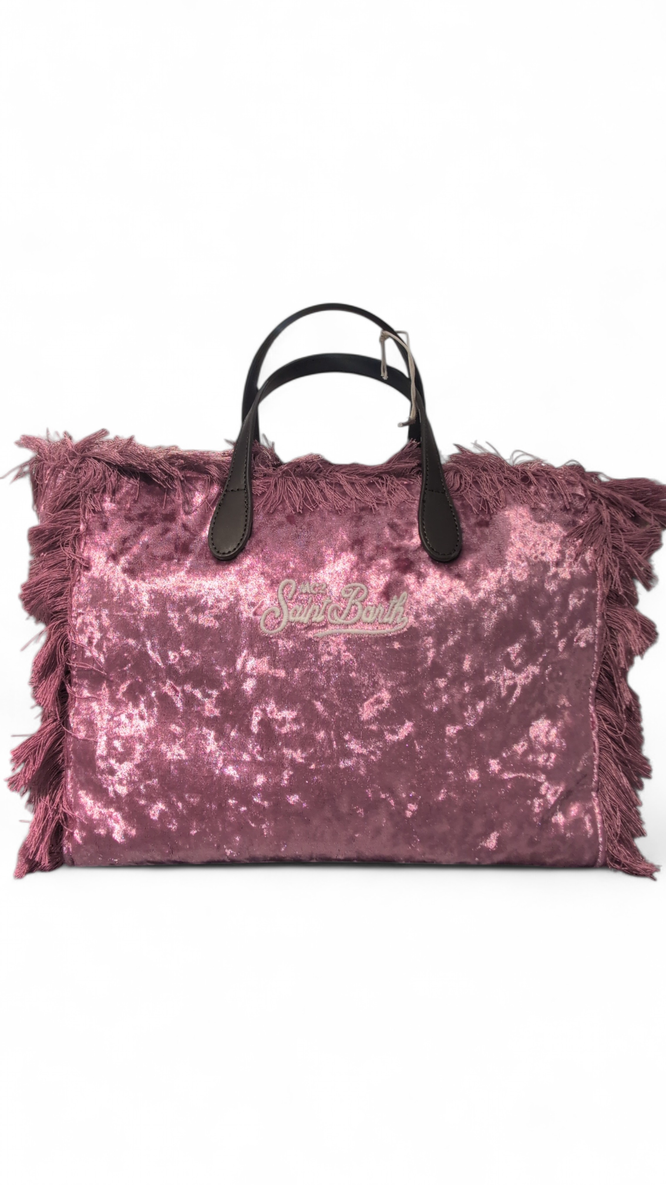 MC2 Saint Barth Borsa Donna con Frange in Velluto Fucsia
