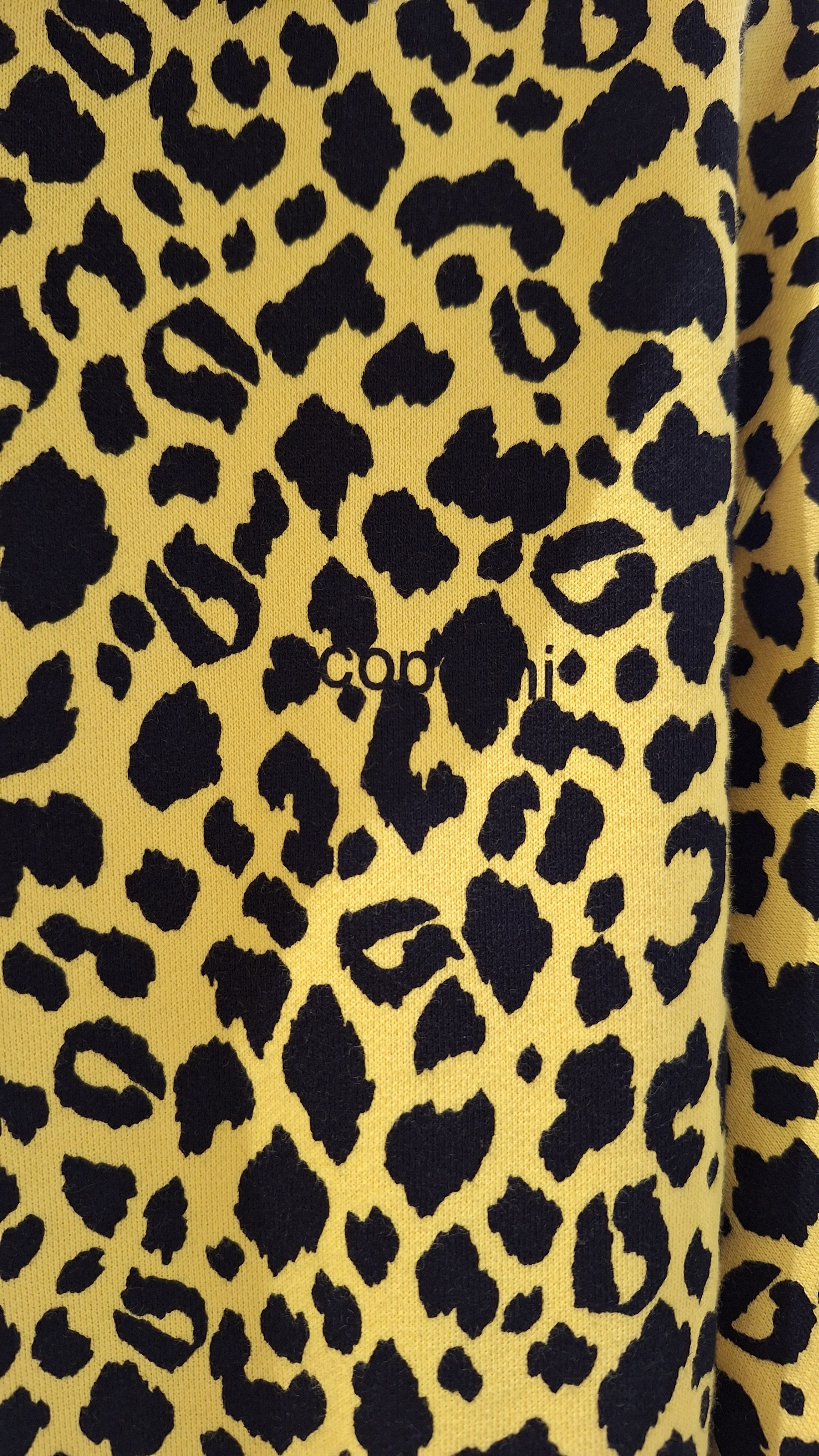 COPERNI Felpa Donna Gialla con Stampa Leopardata