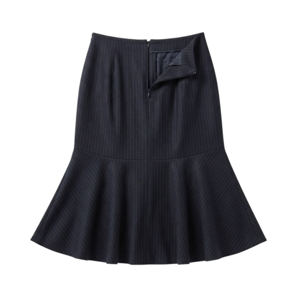WEILI ZHENG Gonna Donna in Blu Navy con Dettagli a Volant