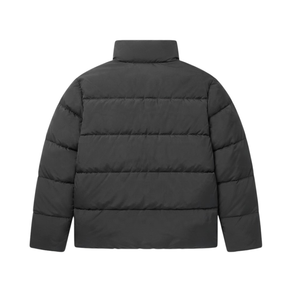 Barrow Giacca Puffer Nero con Cappuccio e Dettagli Originali