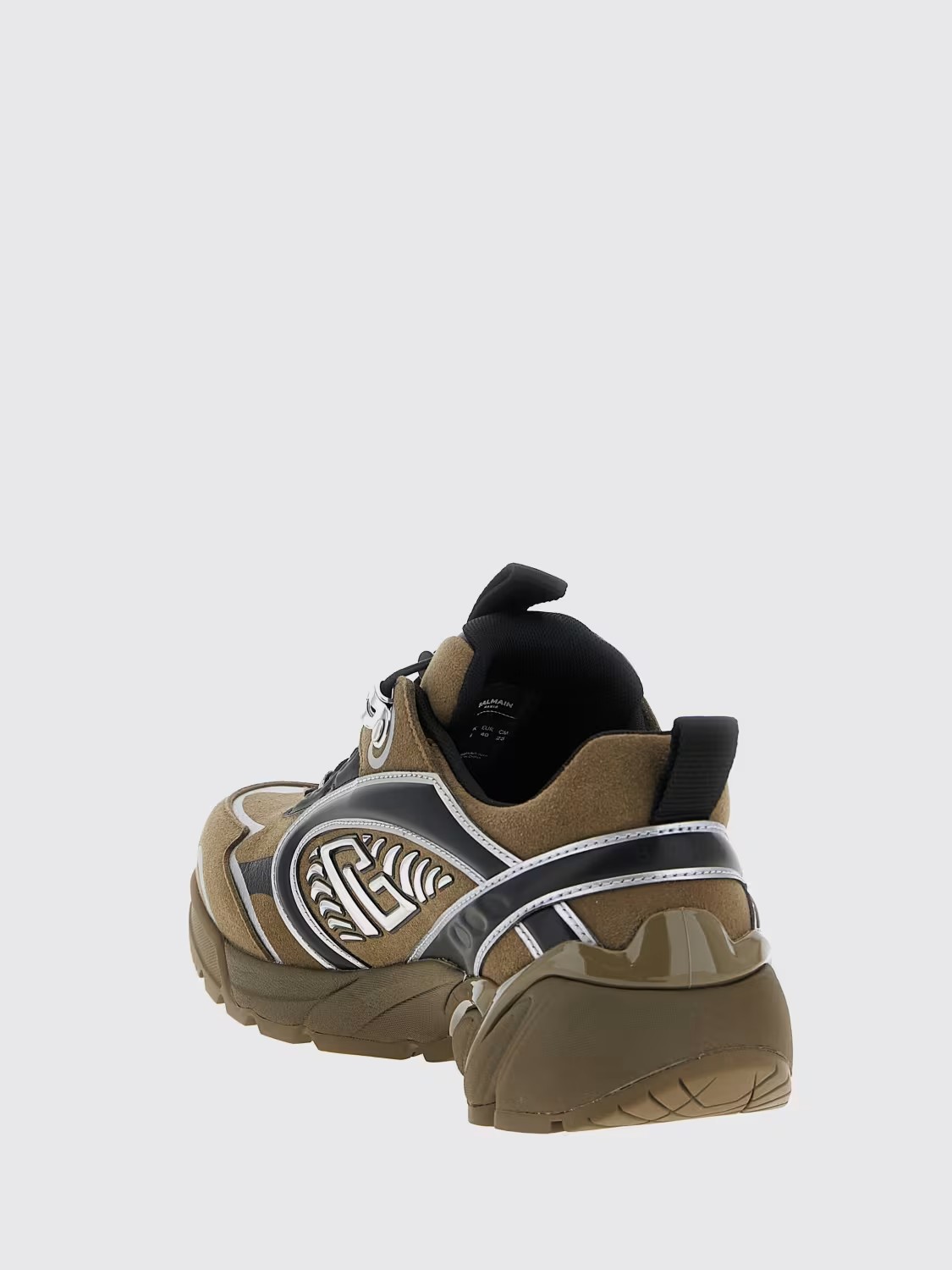 Balmain Cosmic Dust Sneakers Uomo Kaki in Pelle e Materiali Tecnici