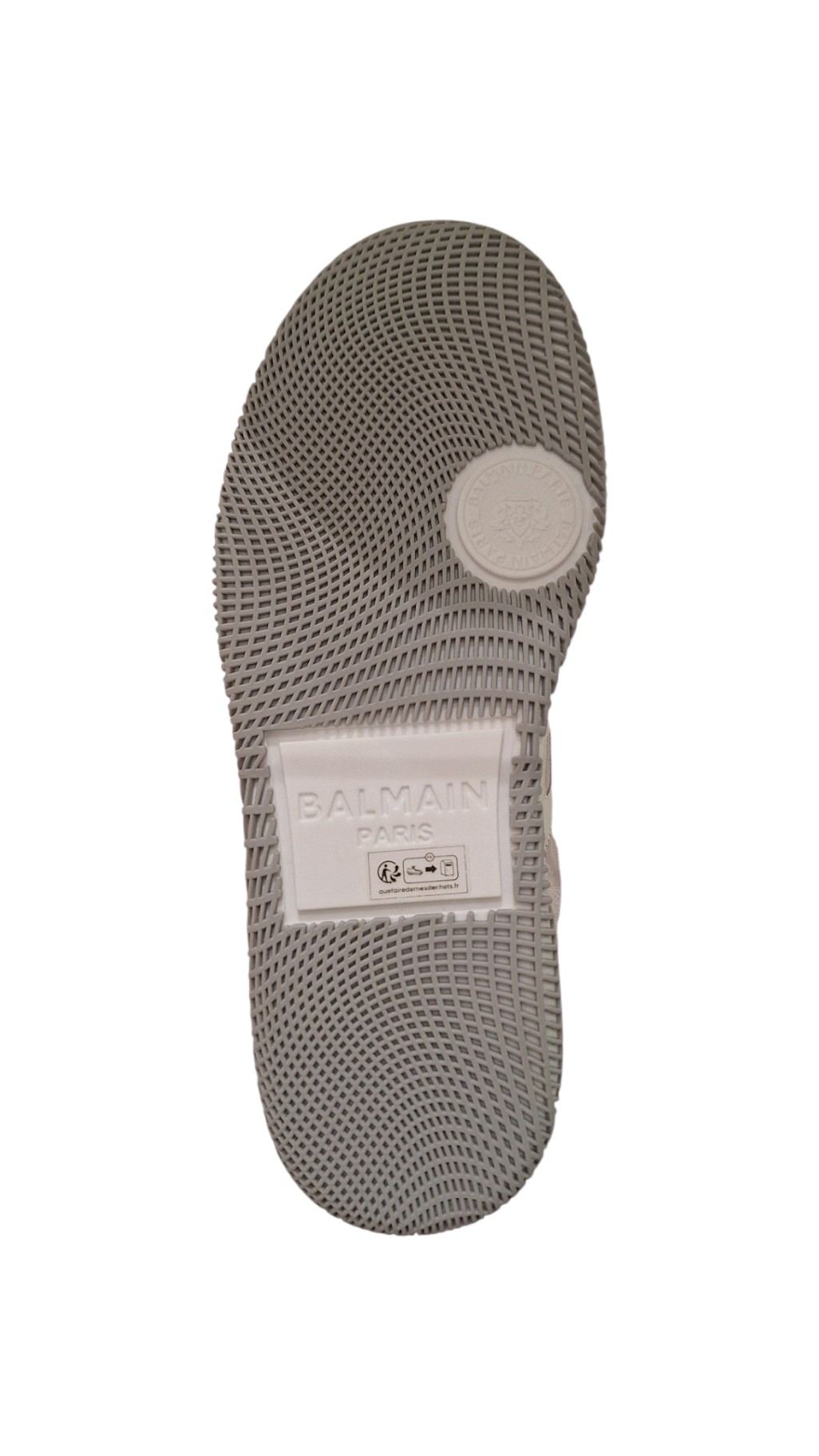 BALMAIN Sneakers in Pelle Scamosciata Grigia con Dettagli Bianchi
