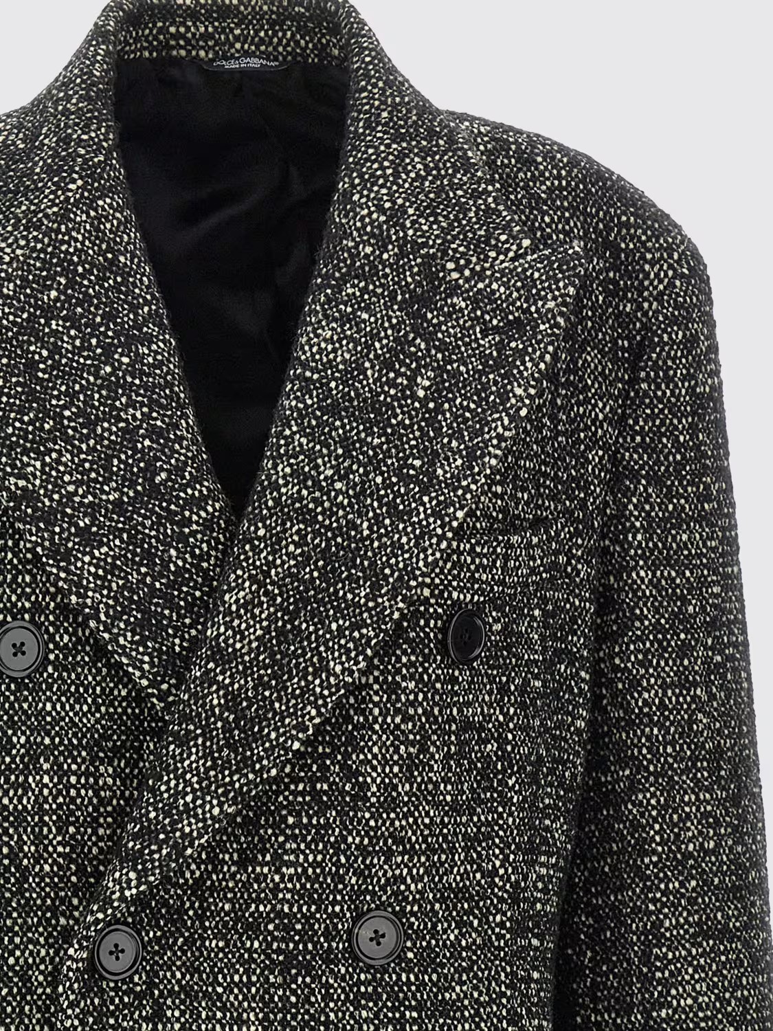 Dolce & Gabbana Cappotto Uomo Nero e Bianco – G050LTFMZAQ-S8030