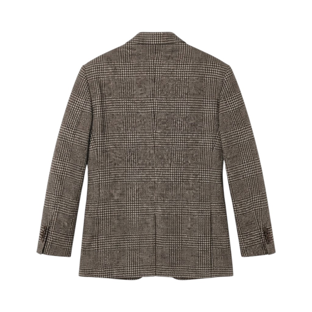 Dolce & Gabbana Giacca in Tartan Check Panna e Marrone