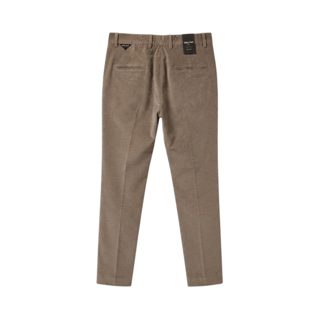 Golden Craft Pantaloni Tortora Eleganti in Tessuto Pregiato