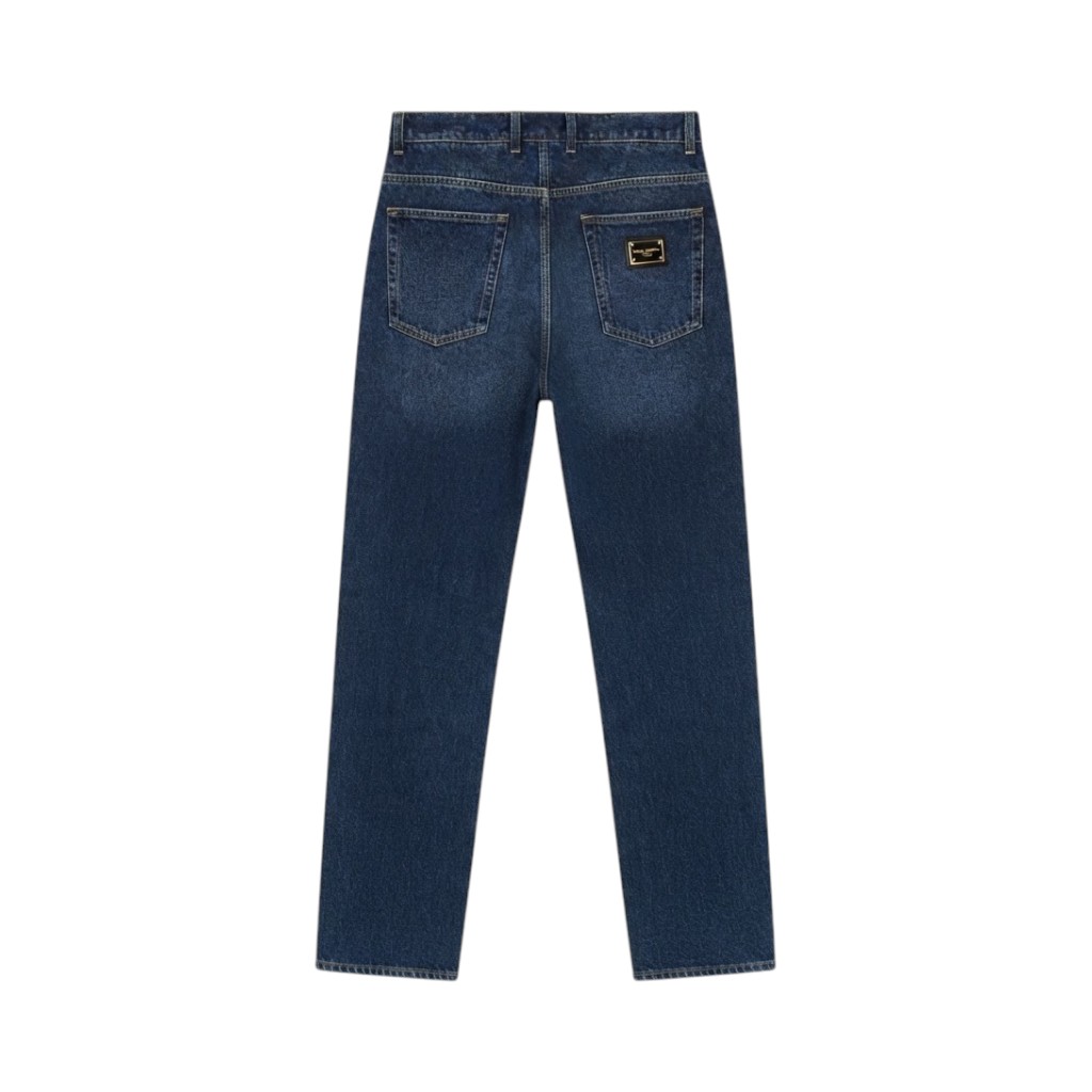 DOLCE & GABBANA Jeans Scuri in Denim Blu