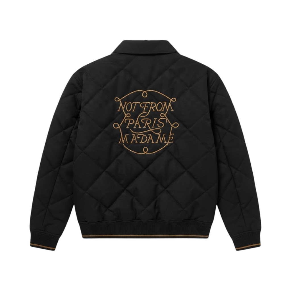 Drôle de Monsieur Giacca Bomber Donna Nera con Ricamo